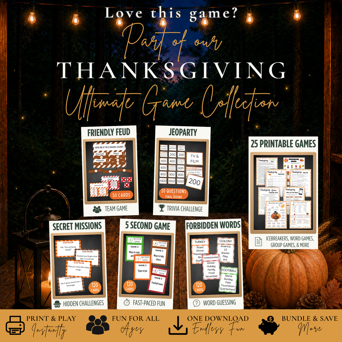 Thanksgiving Secret Missions featured in the Thanksgiving Ultimate Game Collection with 25 printable games