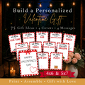 How the Valentine gift card book works with steps to choose a cover, add a message, insert gift cards, and assemble the gift.