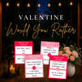 Valentine Would You Rather printable game cards with fun Valentine’s Day conversation questions